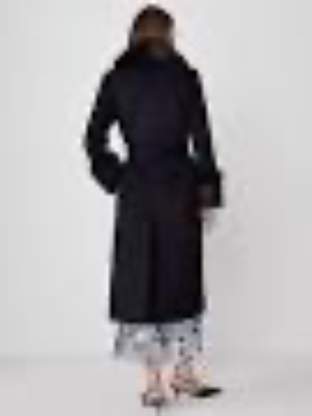 Ann Taylor Studio Collection Black Winter Coat with fur trim Size M - Picture 4 of 6